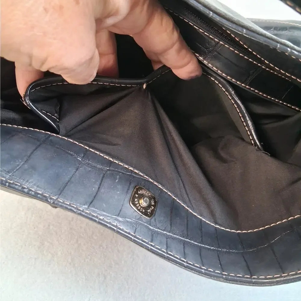 Liz‎ Claiborne Slouchy Hobo Shoulder Bag Purse Black Faux Leather